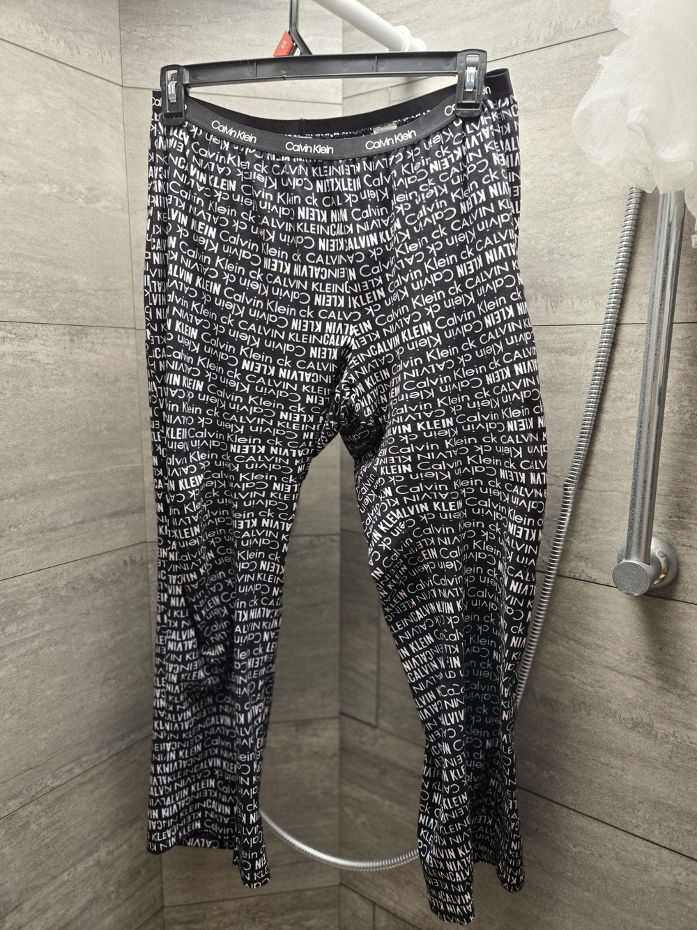 Calvin Klein Black Pajamas with White Logo Print